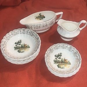 Chateau France American Limoges 11 piece set 22k Gold Trim